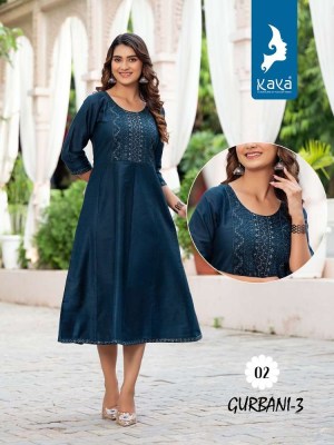 Kaya Kurti Gurbani Vol 3 Silky Slub Anarkali Stylish wholesale Kurti catalogue  kurtis catalogs