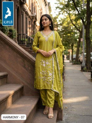 Kaya Kurti Harmony Roman Glass Straight Cut Kurti Pant with Dupatta Set Size wise Combo Set