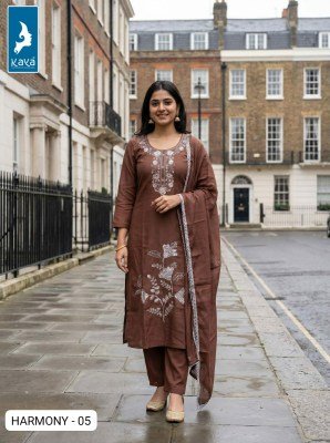 Kaya Kurti Harmony Roman Glass Straight Cut Kurti Pant with Dupatta Set Size wise Combo Set
