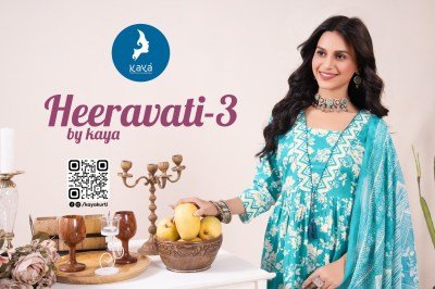 Kaya Kurti Heeravati Vol 3 Trendy Cotton Print Anarkali Kurti Bottom And Cotton Dupatta Wholesale kurtis catalogs