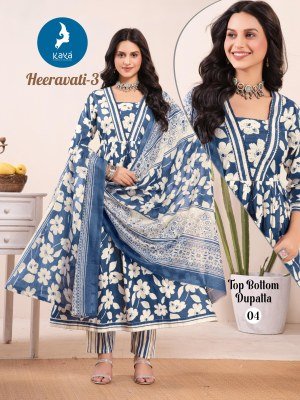 Kaya Kurti Heeravati Vol 3 Trendy Cotton Print Anarkali Kurti Bottom And Cotton Dupatta Wholesale kurtis catalogs