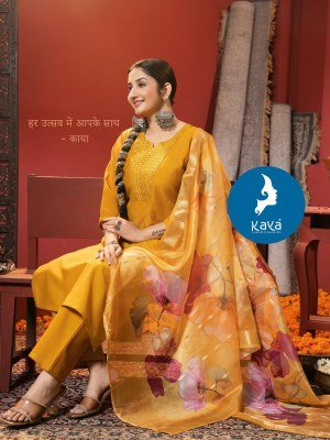 Kaya Kurti Kumran 3 Piece Set Straight Cut Top Gadwal Silk Bottom Gadwal Silk Dupatta Soft Organza with Digital Print And Jacquard Border Wholesale Pr kurtis catalogs