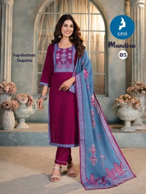 Kaya Kurti Mandhira Straight Cut Digital Print Kurti Pant And Dupatta Wholesale   kurtis catalogs