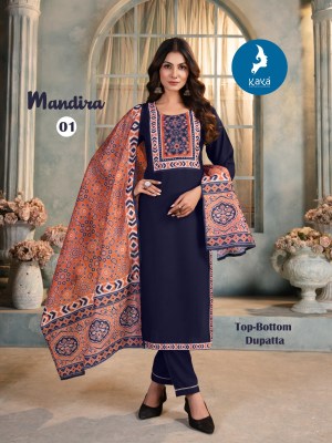 Kaya Kurti Mandhira Straight Cut Digital Print Kurti Pant And Dupatta Wholesale   kurtis catalogs