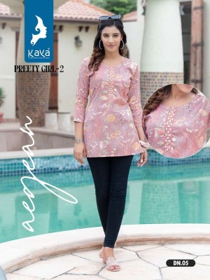 Kaya Kurti Pretty Girl Vol 2 Rayon Printed Short top Western Top collection  kurtis catalogs