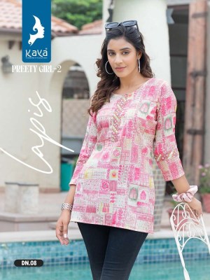 Kaya Kurti Pretty Girl Vol 2 Rayon Printed Short top Western Top collection  kurtis catalogs