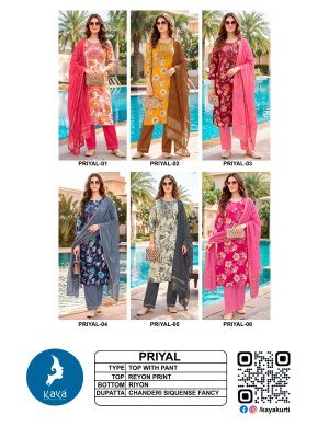 Kaya Kurti Priyal Rayon Foil Straight Cut Kurti Set with Chanderi Sequence Dupatta (M–5XL) kurti pant with dupatta Catalogs