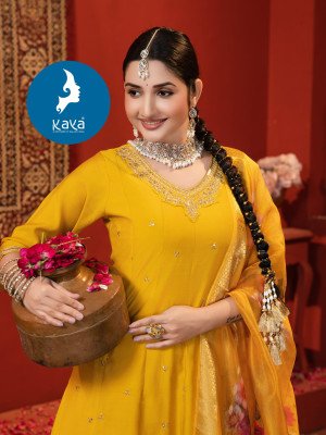 Kaya Kurti Vidya Anarkali Kurti Set Roman Silk Top And Bottom with Organza Dupatta Wholesale  kurtis catalogs
