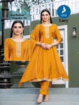 Kaya Lucy Collection Roman Glass Anarkali Suit Set Party Wear readymade suit catalogs