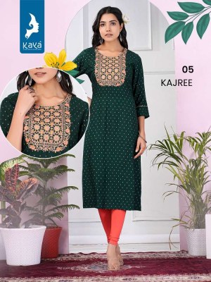 Kaya Presents Kajree Rayon Slub Printed Wholesale Kurti Catalogue  kurtis catalogs