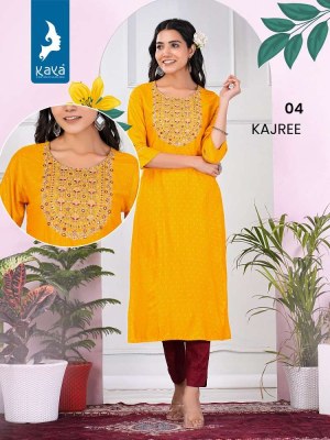 Kaya Presents Kajree Rayon Slub Printed Wholesale Kurti Catalogue  kurtis catalogs