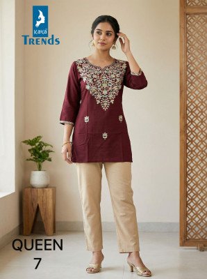 Kaya Queen Rayon Aari Work Short Top Collection wholesale catalogs
