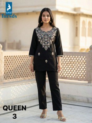 Kaya Queen Rayon Aari Work Short Top Collection kurtis catalogs