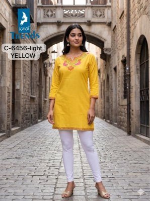 Kaya Trends 6456 Light Series Rayon Short Top with Work kurtis catalogs