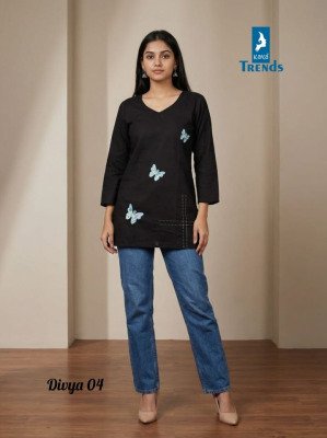 Kaya Trends Divya Dhabu Cotton Short Top 6 Colour Mix Combo Set kurtis catalogs