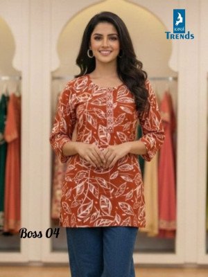 Kaya Trends Printed Short Top with Neck Tie Work     Boss Mix Combo Set wholesale catalogs