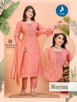Kaya by Mayra fancy straight kurti pant and dupatta catalogue at amaviexpo readymade suit catalogs