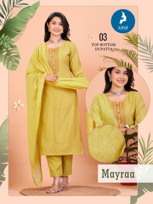 Kaya by Mayra fancy straight kurti pant and dupatta catalogue at amaviexpo readymade suit catalogs