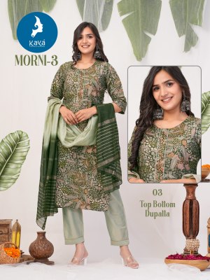 Kaya by Morni 3 chanderi foil printed fancy readymade suit catalogue at affordable rate readymade suit catalogs