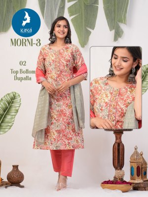 Kaya by Morni 3 chanderi foil printed fancy readymade suit catalogue at affordable rate readymade suit catalogs