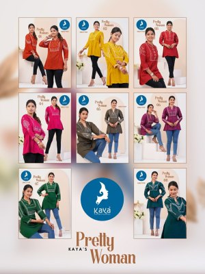 Kaya by Pretty woman rayon embroidered top catalogue at low rate western wear catalogs