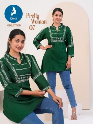 Kaya by Pretty woman rayon embroidered top catalogue at low rate western wear catalogs