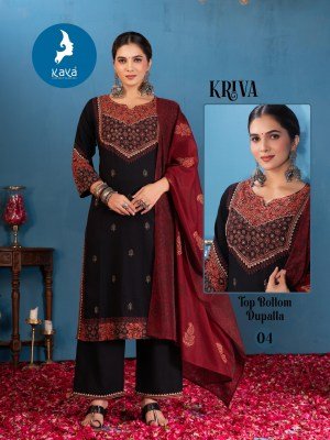 Kaya kurti Kriva Designer Rayon Straight Kurta  Rayon Bottom And Chanderi Block Print Dupatta Set Wholesale kurtis catalogs