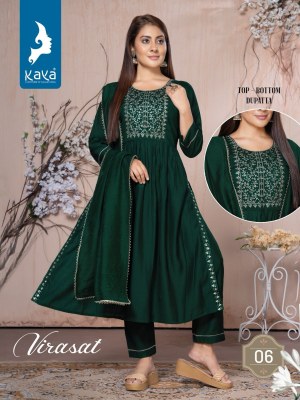Kaya kurti present virasat designer nayra cut kurti with bottom and dupatta catalogue readymade suit catalogs