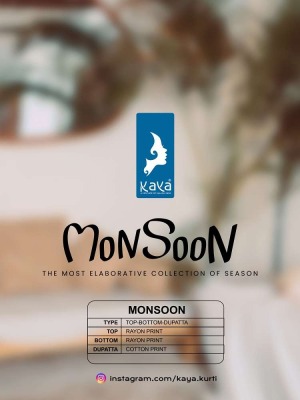 Kaya kurti presents mosoon rayon printed Kurti pants and dupatta set catalogue wholesale rate  kurtis catalogs