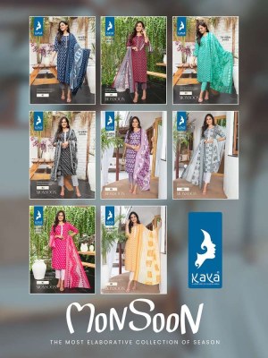 Kaya kurti presents mosoon rayon printed Kurti pants and dupatta set catalogue wholesale rate  kurtis catalogs