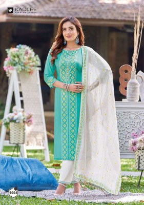 Kadlee Malhar Rayon Handwork And Embroidery Work Kurti Pant Dupatta set wholesale Kurti catalogue  kurtis catalogs