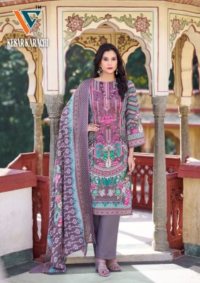 Kesar Karachi vol 1 by Vandana Lawn Cotton Printed dress material catalogue at low price dress material catalogs