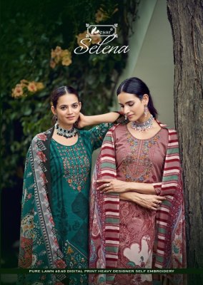 Kesar by selena pure lown cotton digital printed with embroidered unstitched dress material catalogue at low rate Amavi