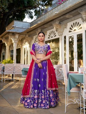 Keshvi Premium Vichitra Silk Embroidered Lehenga Choli Set with Sequins Dupatta lehenga choli catalogs