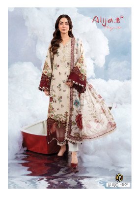 Keval Fab Alija.B Vol. 42 Pure Heavy Lawn Cotton Kurti Pant with Mal Mal Cotton Dupatta kurti pant with dupatta Catalogs