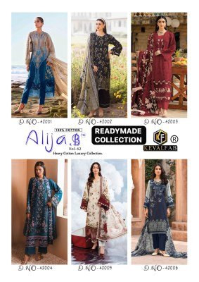 Keval Fab Alija.B Vol. 42 Pure Heavy Lawn Cotton Kurti Pant with Mal Mal Cotton Dupatta kurti pant with dupatta Catalogs