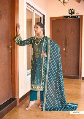Keval Fab Jazmin Vol 2 Premium Designer Suit  Exclusive Embroidered Self Work Unstitched Cotton Suit Set Collection Wholesale dress material catalogs