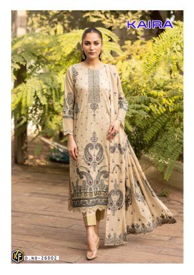 Keval Fab Kaira Vol 26 Unstitched Karachi Collection Heavy Lawn Cotton Designer Prints Top Bottom Dupatta Wholesale dress material catalogs