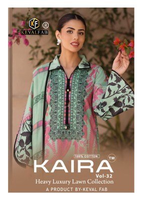Keval Fab Kaira Vol-32 Heavy Lawn Cotton Dress Material Collection wholesale catalogs