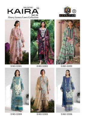 Keval Fab Kaira Vol-32 Heavy Lawn Cotton Dress Material Collection dress material catalogs