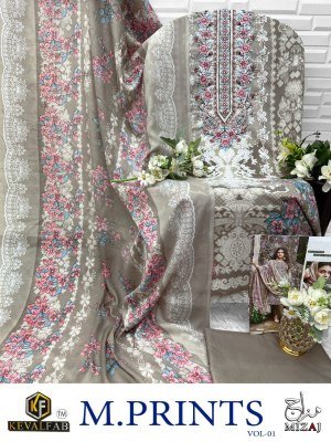 Keval Fab Mizaj M Prints Vol 1 Premium Soft Cotton Embroidered Dress Material Wholesale dress material catalogs