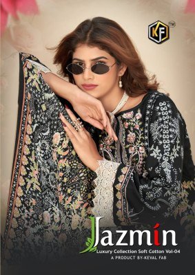 Keval Jazmin Vol 4 Karachi dress material Soft Cotton Catalogue Wholesale Rate  dress material catalogs