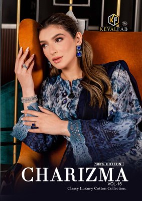 Keval fab by Charizma Vol 15 exclusive karachi suit catalogue at affordable rate 