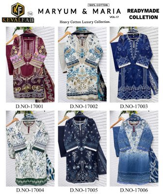KevalFab Maryum And Maria Vol 17 Karachi Readymade Kurti Pant with Dupatta Cotton And Lawn Kurti for Women And Wholesale kurtis catalogs