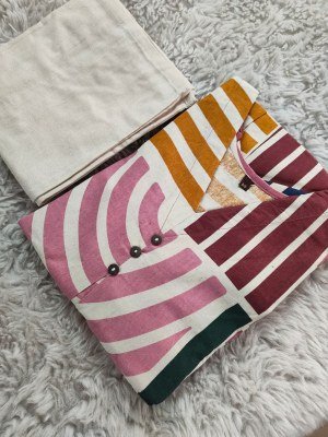 Khadi Cotton 2-Piece A-Line Top Palazzo Set Size wise Combo Set