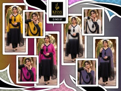 Khas D No. 5 3 Piece Hand Embroidery Kurti Pant with Dupatta Set kurti pant with dupatta Catalogs