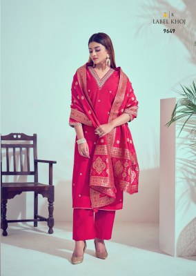 Khazana Suit by Label khoj roman silk with mirror embroidered designer suit catalogue readymade suit catalogs