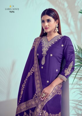 Khazana Suit by Label khoj roman silk with mirror embroidered designer suit catalogue readymade suit catalogs