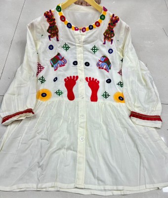 Khelaiya presenting Gamthi work top with real mirror reyon western top  catalogue western wear catalogs