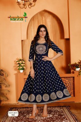 Khetti Metti by Kanha fancy heavy reyon embroidered kurti catalogue at low rate kurtis catalogs